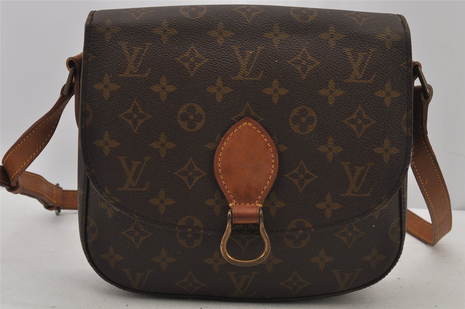 Authentic Louis Vuitton Monogram Saint Cloud GM M51242 Shoulder Cross Bag 7575J