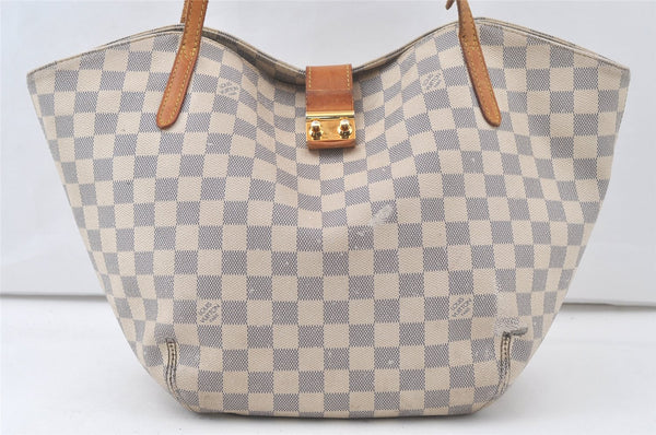 Authentic Louis Vuitton Damier Azur Salina PM Tote Bag N41208 Junk 7575K