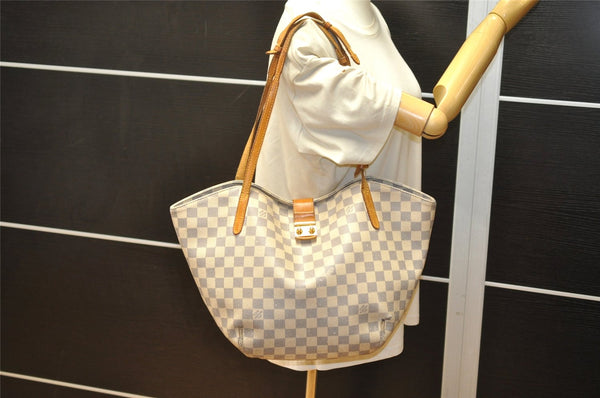 Authentic Louis Vuitton Damier Azur Salina PM Tote Bag N41208 Junk 7575K