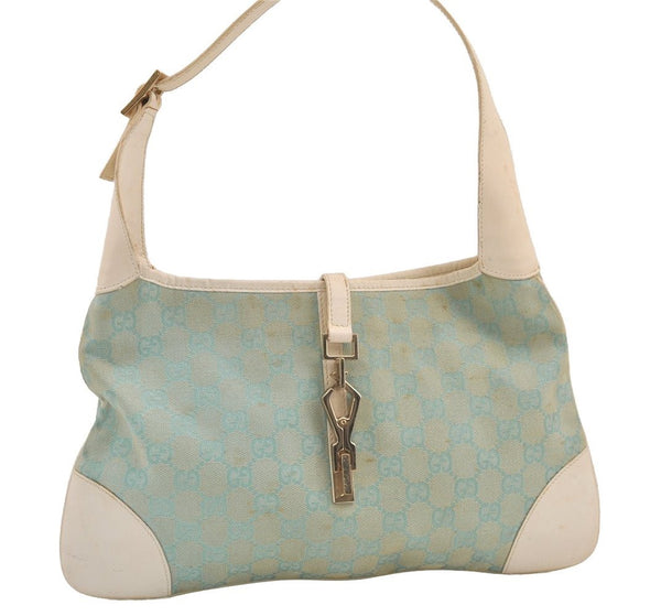 Authentic GUCCI Kandinsky Shoulder Hand Bag GG Canvas Leather 0014057 Blue 7576J