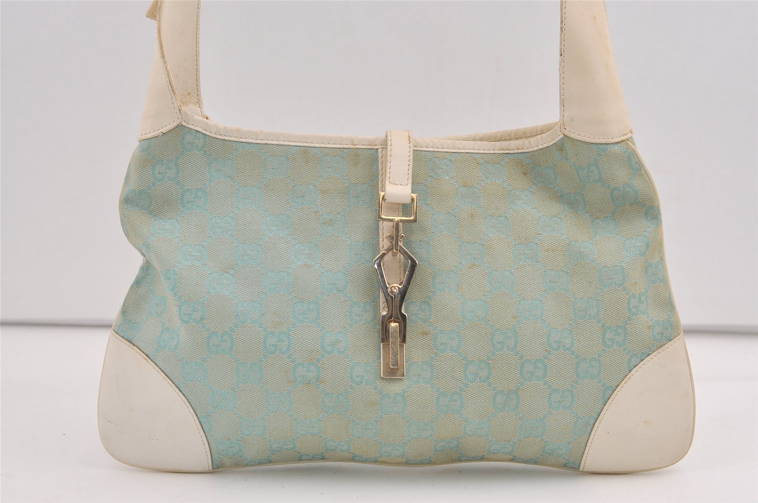 Authentic GUCCI Kandinsky Shoulder Hand Bag GG Canvas Leather 0014057 Blue 7576J