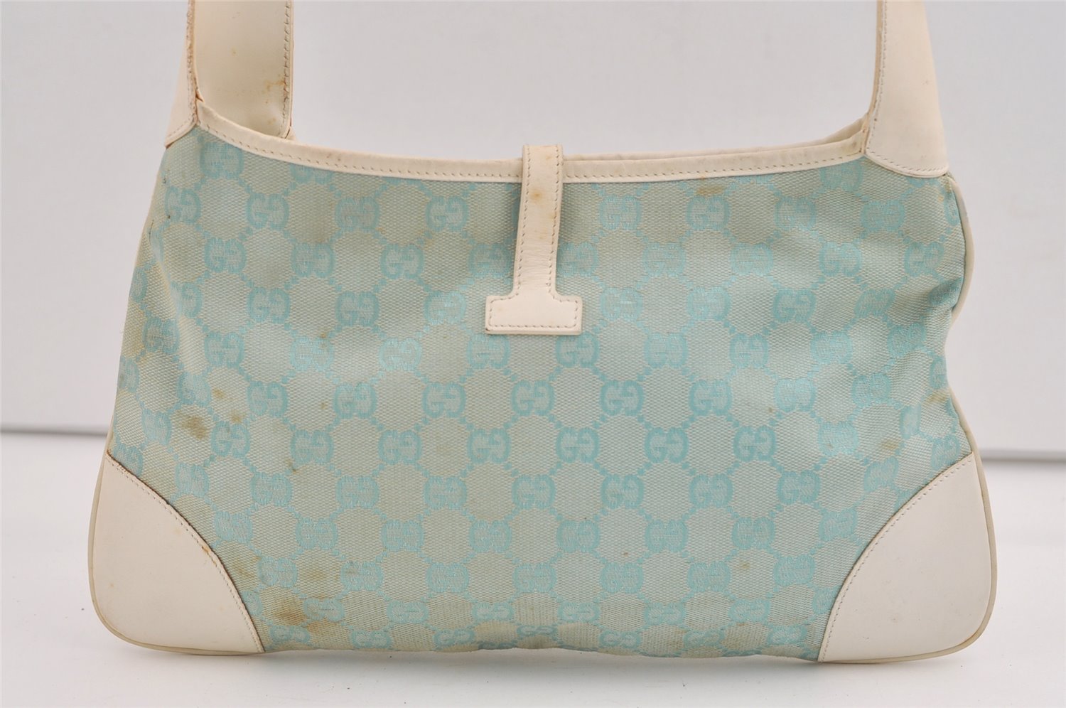 Authentic GUCCI Kandinsky Shoulder Hand Bag GG Canvas Leather 0014057 Blue 7576J