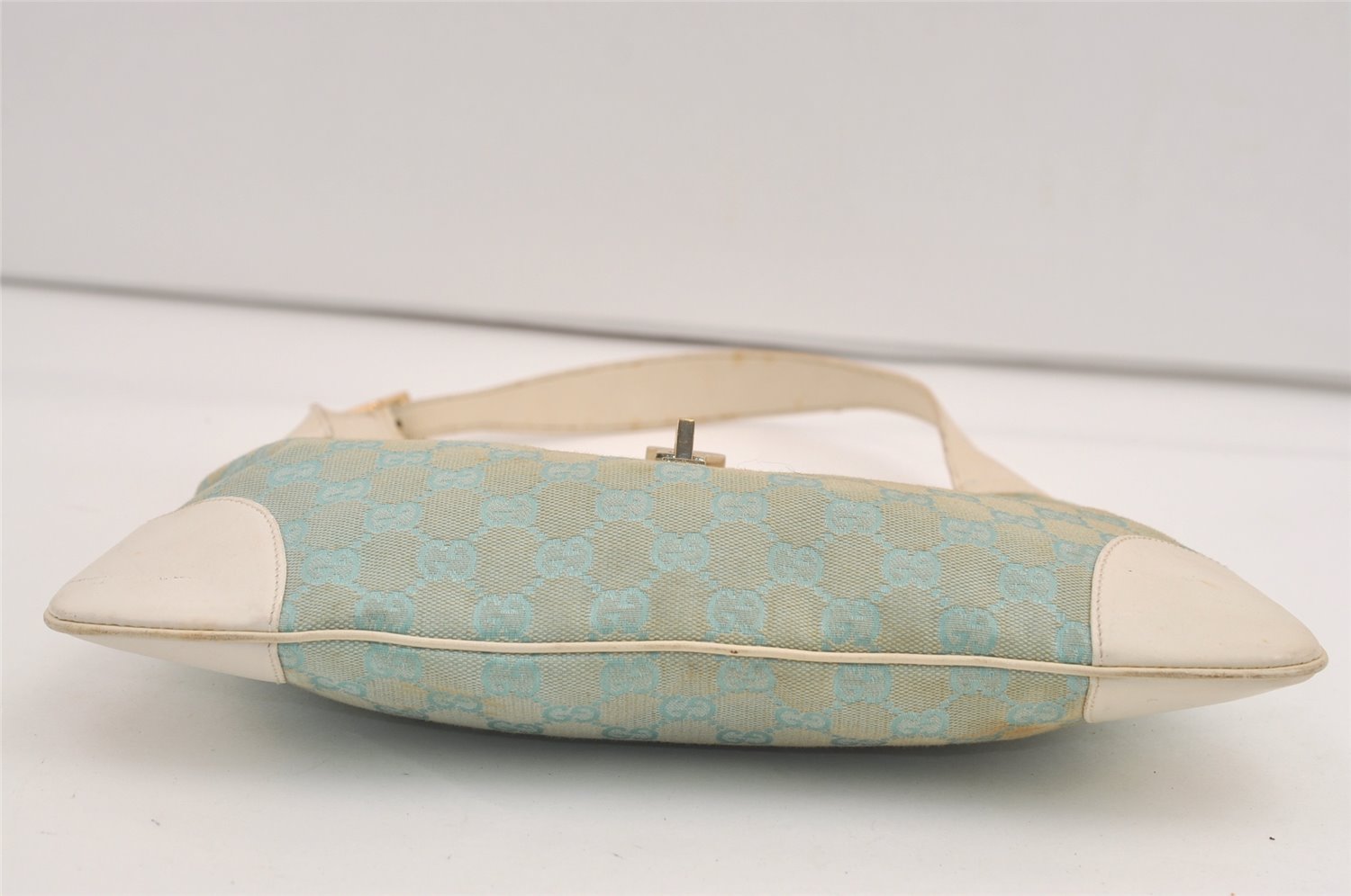 Authentic GUCCI Kandinsky Shoulder Hand Bag GG Canvas Leather 0014057 Blue 7576J