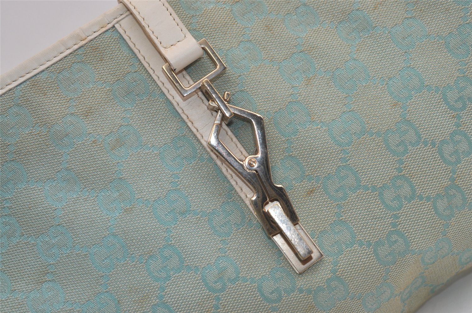 Authentic GUCCI Kandinsky Shoulder Hand Bag GG Canvas Leather 0014057 Blue 7576J