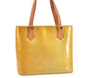 Authentic Louis Vuitton Vernis Houston Shoulder Hand Bag Yellow M91004 LV 7576K