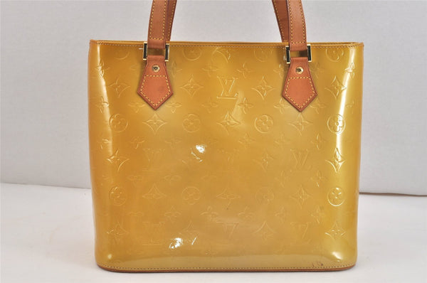 Authentic Louis Vuitton Vernis Houston Shoulder Hand Bag Yellow M91004 LV 7576K