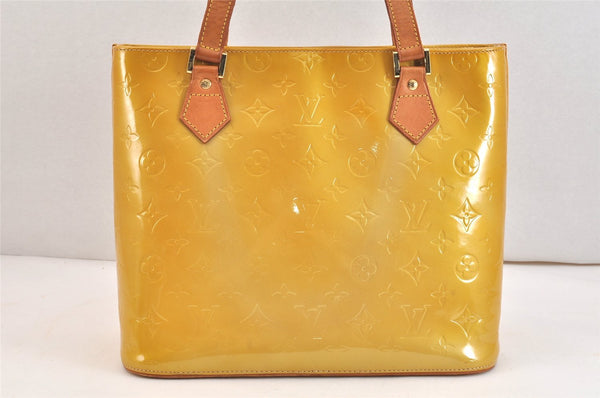 Authentic Louis Vuitton Vernis Houston Shoulder Hand Bag Yellow M91004 LV 7576K