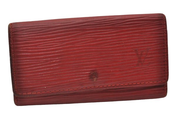 Authentic Louis Vuitton Epi Multicles 4 Key Case Red M63827 LV 7577I