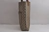 Authentic GUCCI Web Sherry Line Shoulder Tote Bag GG PVC Leather Brown 7577J