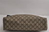 Authentic GUCCI Web Sherry Line Shoulder Tote Bag GG PVC Leather Brown 7577J