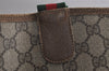 Authentic GUCCI Web Sherry Line Shoulder Tote Bag GG PVC Leather Brown 7577J