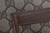 Authentic GUCCI Web Sherry Line Shoulder Tote Bag GG PVC Leather Brown 7577J