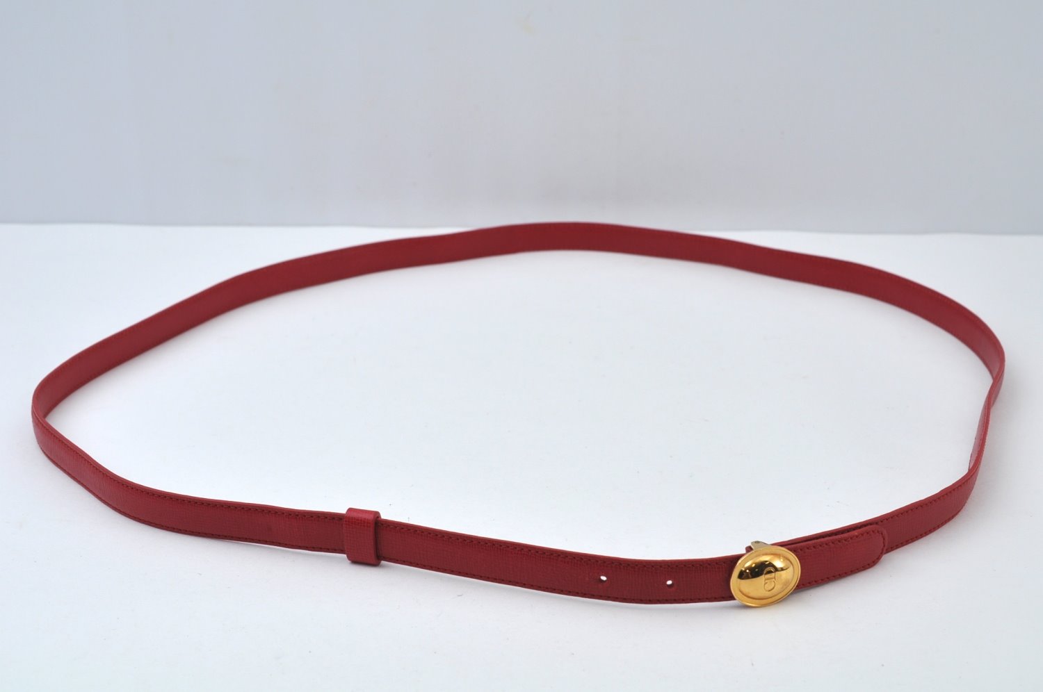 Authentic Christian Dior Belt Leather Size 133.5-138.5cm 52.6-54.5