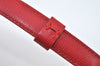 Authentic Christian Dior Belt Leather Size 133.5-138.5cm 52.6-54.5" Red CD 7578I