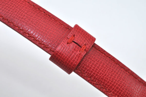 Authentic Christian Dior Belt Leather Size 133.5-138.5cm 52.6-54.5" Red CD 7578I