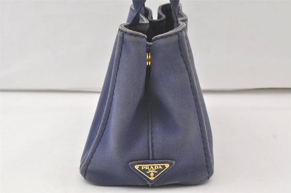 Authentic PRADA Canapa SS Canvas 2Way Shoulder Hand Bag Purse B2439G Blue 7580K