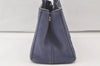 Authentic PRADA Canapa SS Canvas 2Way Shoulder Hand Bag Purse B2439G Blue 7580K