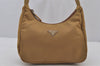 Authentic PRADA Vintage Nylon Tessuto Shoulder Hand Bag Purse Beige Brown 7581J