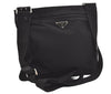 Authentic PRADA Nylon Tessuto Leather Shoulder Cross Body Bag Purse Black 7583I