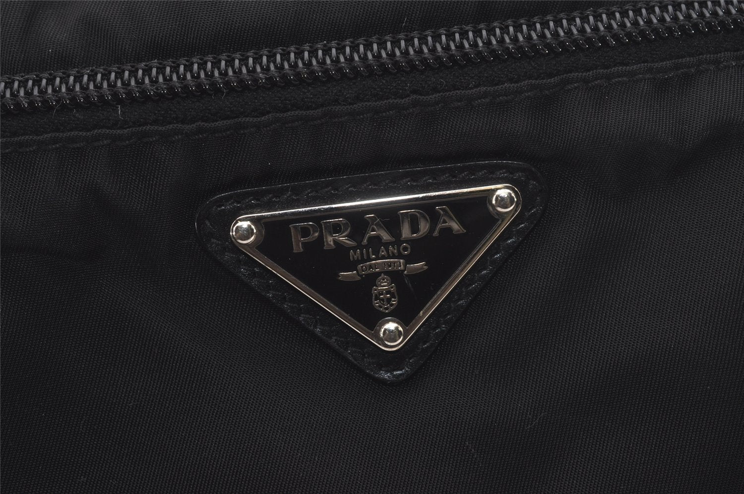 Authentic PRADA Nylon Tessuto Leather Shoulder Cross Body Bag Purse Black 7583I