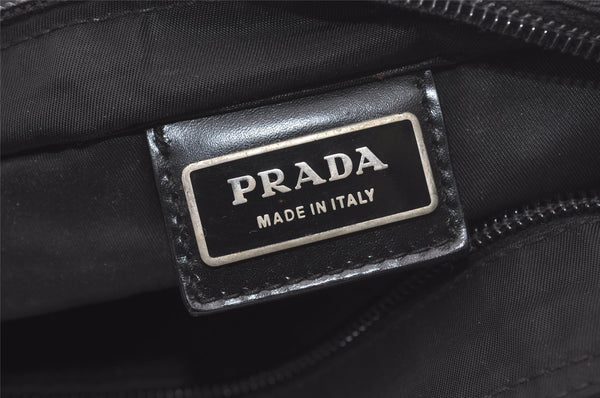 Authentic PRADA Nylon Tessuto Leather Shoulder Cross Body Bag Purse Black 7583I