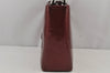 Authentic Christian Dior Maris Pearl 2Way Shoulder Tote Bag Enamel Red 7586J