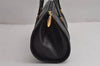 Authentic Burberrys Vintage Leather Hand Bag Purse Black 7587J