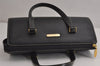 Authentic Burberrys Vintage Leather Hand Bag Purse Black 7587J