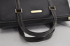 Authentic Burberrys Vintage Leather Hand Bag Purse Black 7587J