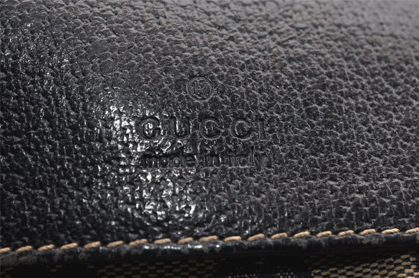 Authentic GUCCI Sherry Line Waist Bag GG Canvas Leather 28566 Navy Blue 7588I