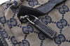 Authentic GUCCI Sherry Line Waist Bag GG Canvas Leather 28566 Navy Blue 7588I