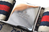 Authentic GUCCI Sherry Line Waist Bag GG Canvas Leather 28566 Navy Blue 7588I
