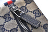 Authentic GUCCI Sherry Line Waist Bag GG Canvas Leather 28566 Navy Blue 7588I
