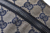 Authentic GUCCI Sherry Line Waist Bag GG Canvas Leather 28566 Navy Blue 7588I