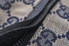 Authentic GUCCI Sherry Line Waist Bag GG Canvas Leather 28566 Navy Blue 7588I