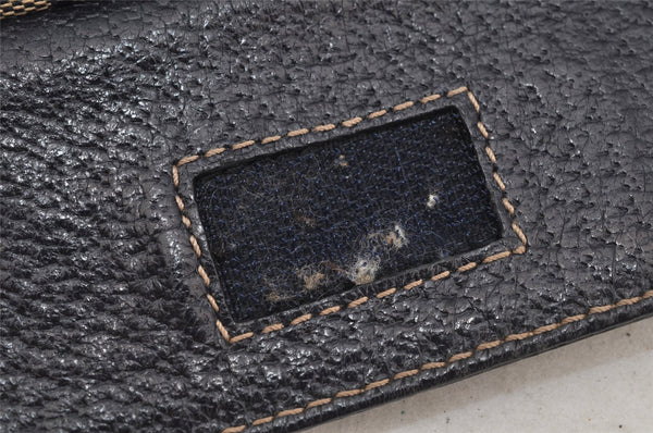 Authentic GUCCI Sherry Line Waist Bag GG Canvas Leather 28566 Navy Blue 7588I