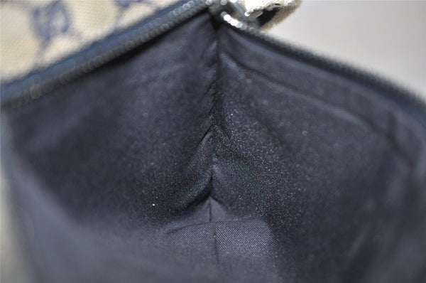 Authentic GUCCI Sherry Line Waist Bag GG Canvas Leather 28566 Navy Blue 7588I