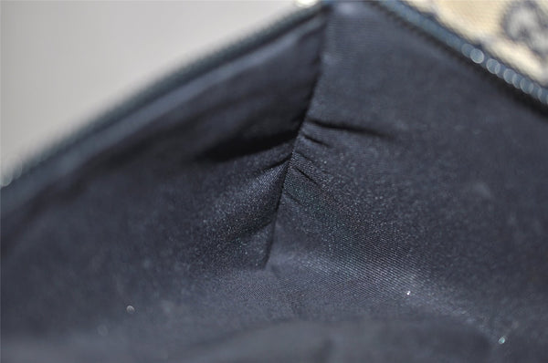 Authentic GUCCI Sherry Line Waist Bag GG Canvas Leather 28566 Navy Blue 7588I