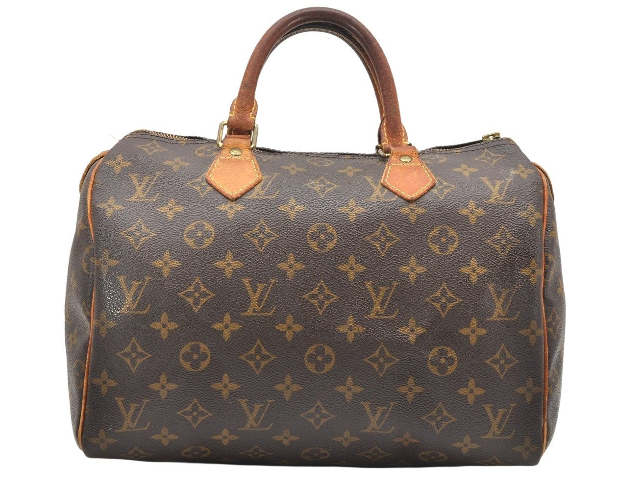 Authentic Louis Vuitton Monogram Speedy 30 Hand Boston Bag M41526 LV Junk 7588K