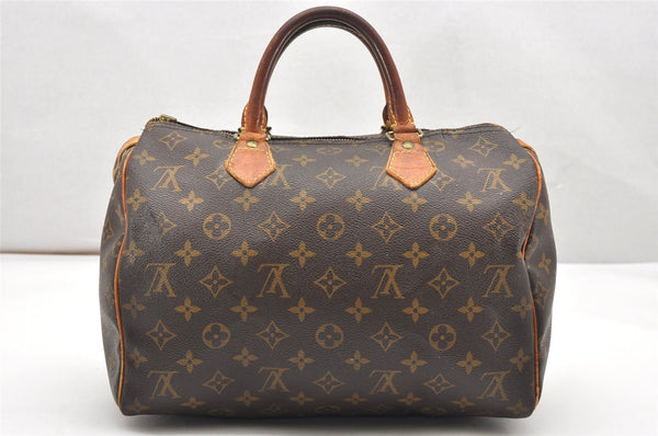 Authentic Louis Vuitton Monogram Speedy 30 Hand Boston Bag M41526 LV Junk 7588K