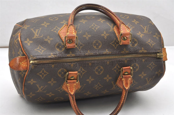 Authentic Louis Vuitton Monogram Speedy 30 Hand Boston Bag M41526 LV Junk 7588K