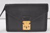 Authentic Louis Vuitton Epi Sellier Dragonne Clutch Bag Black M52612 LV 7589K