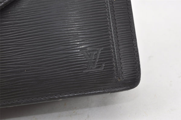 Authentic Louis Vuitton Epi Sellier Dragonne Clutch Bag Black M52612 LV 7589K