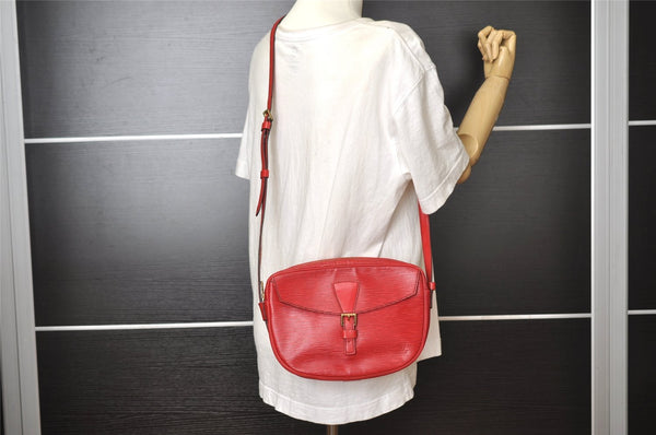 Authentic Louis Vuitton Epi Jeune Fille Shoulder Cross Bag Red M52157 LV 7590I