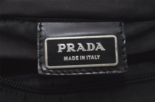 Authentic PRADA Nylon Tessuto Leather Shoulder Cross Body Bag Purse Black 7591I