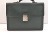 Authentic Louis Vuitton Taiga Serviette Kourad Briefcase Green M30074 LV 7591K