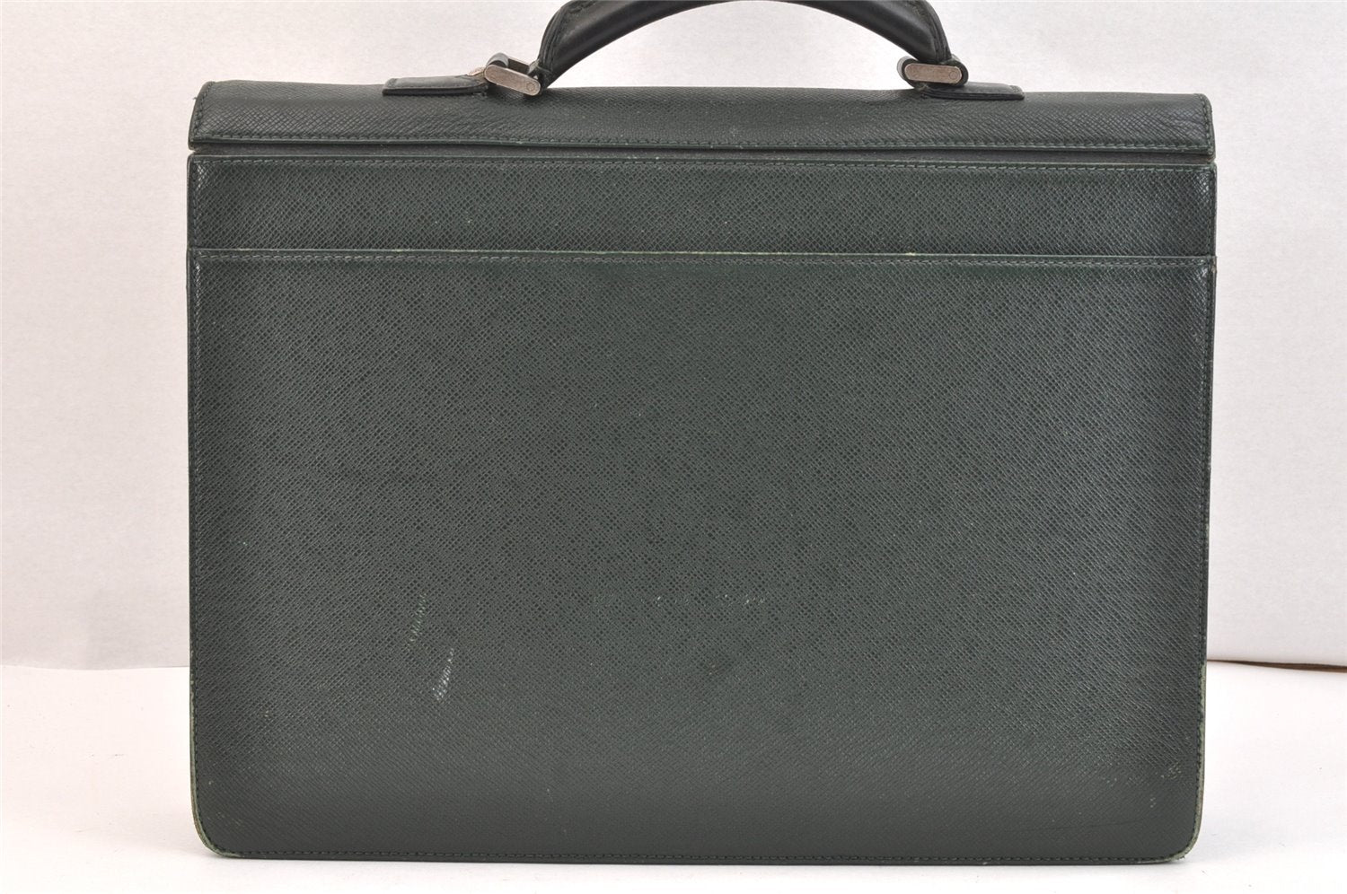 Authentic Louis Vuitton Taiga Serviette Kourad Briefcase Green M30074 LV 7591K