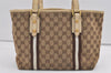 Authentic GUCCI Sherry Line Shoulder Tote Bag GG Canvas Leather Brown 7592J