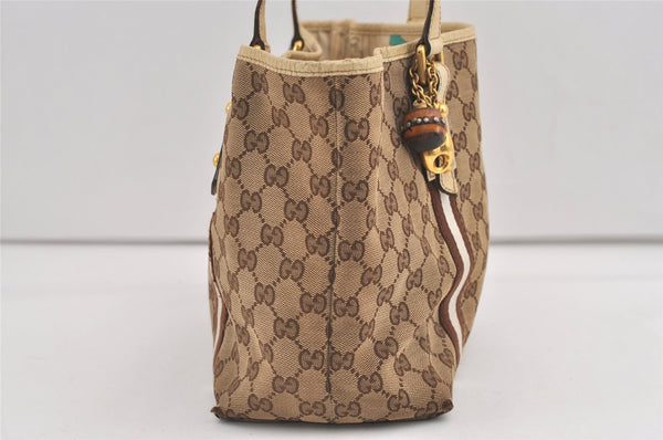 Authentic GUCCI Sherry Line Shoulder Tote Bag GG Canvas Leather Brown 7592J