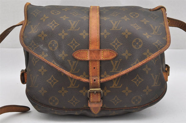 Authentic Louis Vuitton Monogram Saumur 30 Shoulder Cross Bag M42256 Junk 7593I